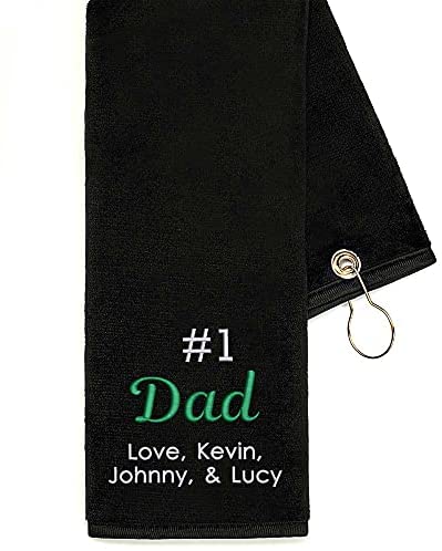 Lifetime Creations Embroidered Personalized #1 Dad Golf Towel - Gift for Father's Day from Kids, Golf Gifts for Dad 2 Lifetime Creations Embroidered Personalized #1 Dad Golf Towel - Gift for Father's Day from Kids, Golf Gifts for Dad - Image 2