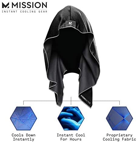 Mission Cooling Hoodie Towel- Hood Towel, Evaporative Cool Technology, Cools Instantly when Wet, UPF 50 Sun Protection, Contours Your Head to Stay in Place, Great for Sports, Fitness, Gym- Black 4 Mission Cooling Hoodie Towel- Hood Towel, Evaporative Cool Technology, Cools Instantly when Wet, UPF 50 Sun Protection, Contours Your Head to Stay in Place, Great for Sports, Fitness, Gym- Black - Image 4
