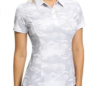 Hiverlay Women’s Golf Polo Shirts Camo Polo Shirts for Women Slim Fit UPF 50+
