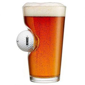 BenShot Pint Glass with Real Golf Ball – Made in the USA