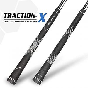 CHAMPKEY Traction-X Golf Grips 13 Pack | High Traction and Feedback Rubber Golf Club Grips | Choose Between 13 Grips with 15 Tapse and 13 Grips with All Kits
