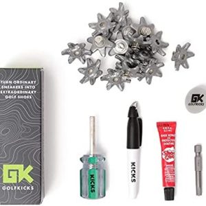 Golfkicks Golf Traction Kit for Sneakers with DIY Golf Spikes – Add Soft Spikes to Almost Any Shoe, 20 Count – As Seen On Shark Tank