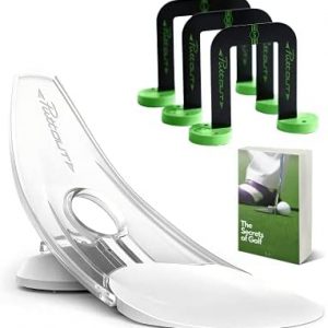 Puttout Pressure Putt Trainer & Putting Gate Set- Golf Accessories for the Perfect Putter on Indoor Outdoor Games, Golf Mat & Putting Green- Alignment Golf Return Ball Putting Training Aid Set- E-book