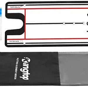 KINGTOP Golf Putting Alignment Mirror with Putting Cup Combo, Portable Swing Training Aids, Practice Putting Trainer with Hole Cup Set, Mirror Size 12”L x 6”W