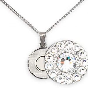 Girls Golf Bling Swarovski Crystal Ladies Golf Ball Markers with Magnetic Necklace – Premium Golf Gifts and Golf Accessories for Women