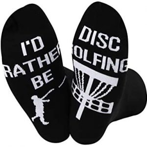 TSOTMO Disc Golf Socks Frisbee Golfing Socks I’D Rather Be Disc Golfing Funny Socks For Disc Golf Lover Player