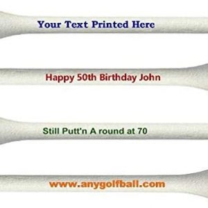 Personalized 2 3/4″ White Golf Tees 100 Count Upload Your Own Text •