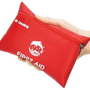 Small Travel First Aid Kit – 87 Piece Clean, Treat and Protect Most Injuries,Ready for Emergency at Home, Outdoors, Car, Camping, Workplace, Hiking.