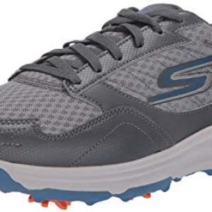 Skechers Go Golf Men’s Torque Sport Fairway Relaxed Fit Spiked Golf Shoe, Charcoal Blue, 10 M US