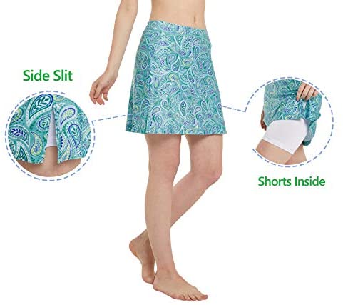 slimour Women Print Golf Skirt Travel Skirts with Pockets Swim Skirt High Waist with Shorts 3 slimour Women Print Golf Skirt Travel Skirts with Pockets Swim Skirt High Waist with Shorts - Image 3