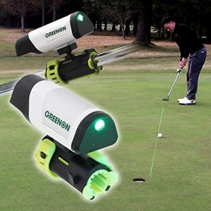 GREENON Laser Coach Putting – Golf Putter Practice Training Aid – Shines Bright Green Laser Light to Guide & Improve Your Putting – Attach to Any Putter – Rechargeable – Indoors Outdoors Office Home