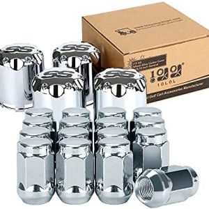 10L0L Golf Cart SS Wheel Center Cap Cover 4 PCS and Chrome Wheel Lug Nut 16 PCS