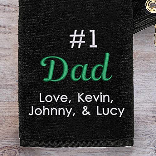 Lifetime Creations Embroidered Personalized #1 Dad Golf Towel - Gift for Father's Day from Kids, Golf Gifts for Dad 3 Lifetime Creations Embroidered Personalized #1 Dad Golf Towel - Gift for Father's Day from Kids, Golf Gifts for Dad - Image 3