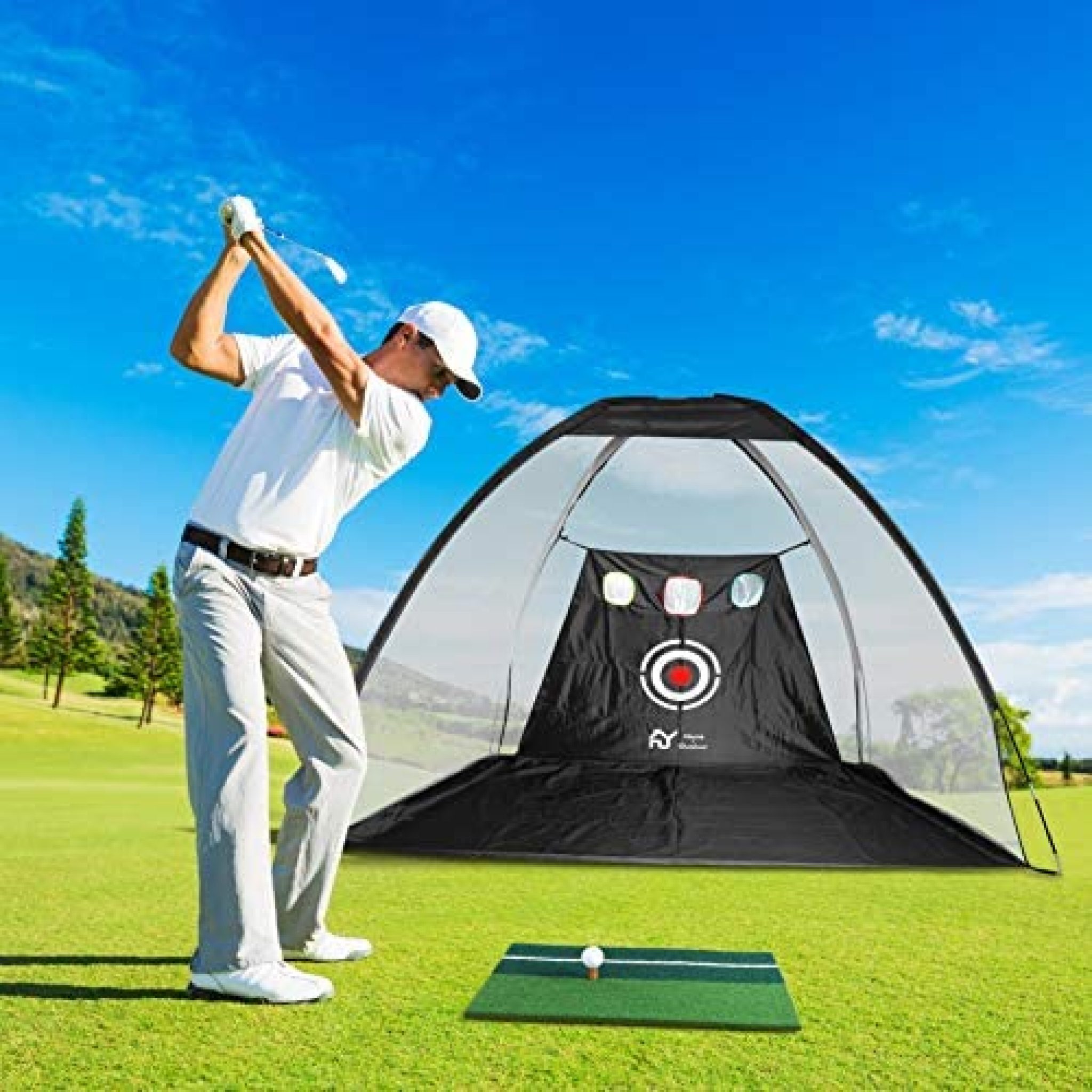 S.Y. Golf Net Golf Practice Net with Target Chipping Holes Hitting Golf ...