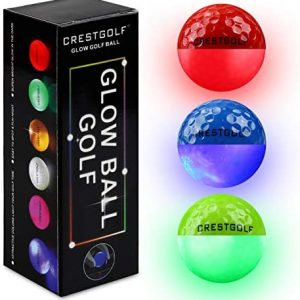 Crestgolf Led Glow Golf Balls in The Dark, Night [Built-in 4 Led] Lights Golf Balls Bright for Golf Long Distance