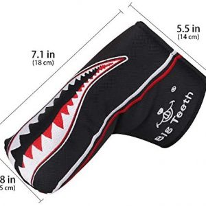 Big Teeth Golf Head Cover Blade Putter Golf Club Protector Shark with Magnetic Closure