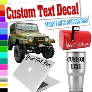 Custom Decal Text Name Sticker Compatible with Yeti Tumbler Cup, Laptop, Phones, Boats, Helmets, Bottles, Cars and Vehicles (Glitter Colors Available)