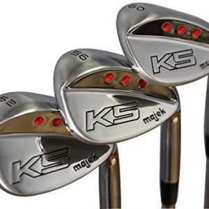 Majek Golf +1 inch Over Big & Tall Men’s Complete Wedge Set: 52° Gap Wedge (GW), 56° Sand Wedge (SW), 60° Lob Wedge (LW) Right Hand Regular Flex (Tall 6’0″+ / +1″ Over) Midsize Black Pro Velvet Grip