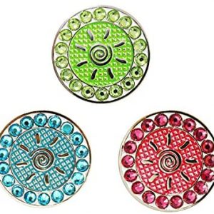 Myartte Golf Ball Markers Crystal Ball Markers Pack of 3