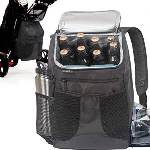 Athletico Golf Cooler Backpack – Soft Sided Insulated Cooler Bag Holds a 12 Pack of Cans or Two Wine Bottles (Black)