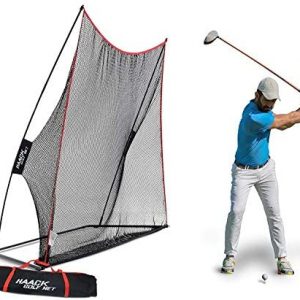 Rukket 10x7ft Haack Golf Net | Practice Driving Indoor and Outdoor | Golfing at Home Swing Training Aids | by SEC Coach Chris Haack (10×7 Hitting Net)