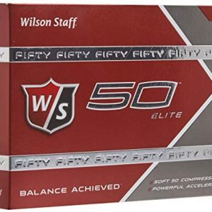 Wilson Golf Staff Fifty Elite Golf Balls, Dozen Slide Pack, White – WGWP17002