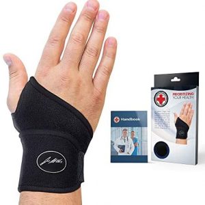 Doctor Developed Copper Wrist Brace / Carpal Tunnel Wrist Brace / Wrist Support / Wrist Splint / Hand Brace -F.D.A. Class I Medical Device & Doctor Handbook -Night Support for Women & Men -Right & Left hands (Single)