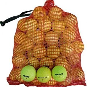 Color Various Brands Recycled Golf Balls in Mesh Bag (Yellow 48 Pack)