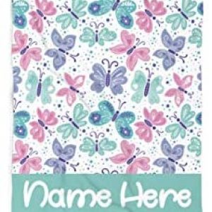 Personalized Butterfly Towel for Kids – Custom Travel Beach Pool and Bath Towels for Adults Toddler Baby Boys Girls (Bath Towel 30″x60″)