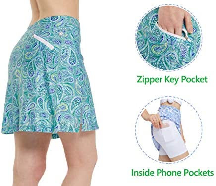 slimour Women Print Golf Skirt Travel Skirts with Pockets Swim Skirt High Waist with Shorts 4 slimour Women Print Golf Skirt Travel Skirts with Pockets Swim Skirt High Waist with Shorts - Image 4
