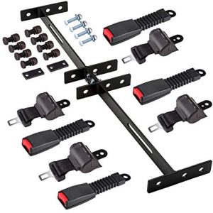 10L0L Golf Cart Set of 4 Retractable Belt Kit with Bracket – Universal – Fits Most Golf Carts-Ships from US