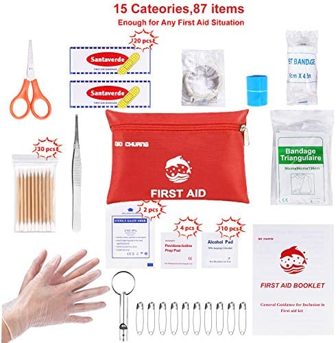 Small Travel First Aid Kit - 87 Piece Clean, Treat and Protect Most Injuries,Ready for Emergency at Home, Outdoors, Car, Camping, Workplace, Hiking. 3 Small Travel First Aid Kit - 87 Piece Clean, Treat and Protect Most Injuries,Ready for Emergency at Home, Outdoors, Car, Camping, Workplace, Hiking. - Image 3