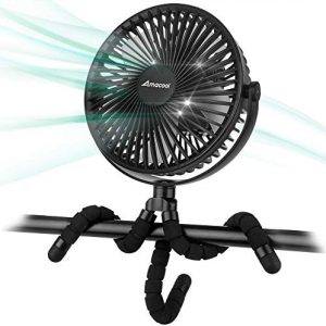 10000mAh 7 inch Battery Operated Clip on Fan Rotatable USB Fan for Baby Stroller Outdoor Camping Tent Beach Treadmill Car Golf Cart