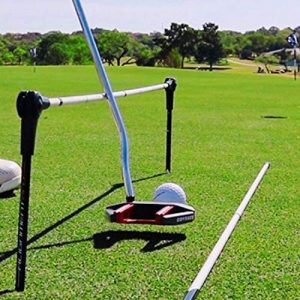 Alignment Pro Golf Training Aids – 2 x 48 inch Alignment Sticks with a Difference – Twin Rotating End Rods Mean a 3-in-1 Putting Aid, Swing Trainer & Chipping Guide – with Bonus Faux Leather Cover