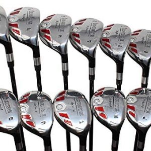 iDrive Hybrids Senior Men’s All True Complete Full Set, Includes: #1, 2, 3, 4, 5, 6, 7, 8, 9, PW, SW, LW. Senior Flex with Tacki-Mac Midsize Grips Right Handed New Utility “A” Flex Clubs