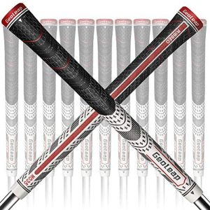 Geoleap ACE-R Golf Grips Set of 13- Back Rib Improved Control，Multi Compound Rubber and Cord Hybrid Golf Club Grips, Standard/Mdisize, 7 Colors Optional.