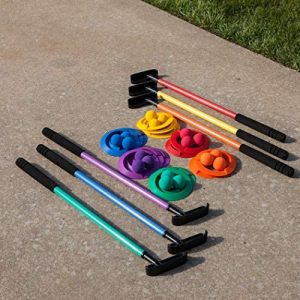 Champion Sports Mini Golf Clubs: Multi Colored Putt Putt Miniature Golfing Set for Kids – 6 Putters 18 Holes & 18 Balls