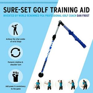 Sure-Set Golf Swing Trainer Aid Adjustable, Portable Golf Training Aid to Improve Hinge, Forearm Rotation, Shoulder Turn – Lightweight, Durable Golf Trainer with Ergonomic Grip