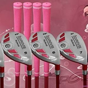 Women’s iDrive Golf Clubs All Ladies Pink Hybrid Complete Full Set which Includes: #4, 5, 6, 7 Lady Flex Right Handed New Utility L Flex Club