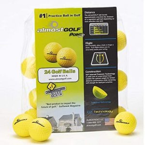 ALMOSTGOLF Point3 Limited Flight Practice Golf Balls – Realistic Spin, Trajectory, & Accuracy Foam Training Balls Pack of 24