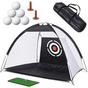 XCSOURCE Kids Golf Net Golf Training Aids Practice Net with Target Bundles for Backyard Swing Hitting Chipping,with Grass Mat, Golf Tees,6Pcs Golf Balls and Carry Case Indoor Outdoor Sports