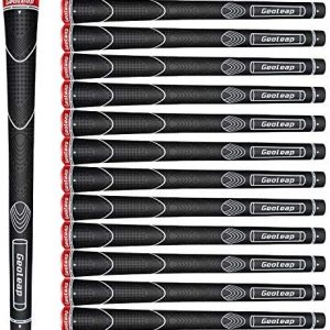 Geoleap Glory-T Rubber Golf Grips Set of 13- Standard Size, 6 Colors Optional, Thumb Pattern, Soft Feel, Anti-Slip, Comfortable Hybrid Golf Club Grips.