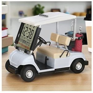 10L0L 2019 Newest Version LCD Display Mini Golf Cart Clock for Golf Fans Great Gift for Golfers Race Souvenir Novelty Golf Gifts