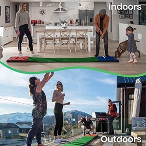 Indoor-Outdoor Golf Game Set – 2 Foldable putters, 2 Balls, 1 Putting mat. Portable Tailgating, Drinking, or Backyard Games for All Ages. Best Party Game Set.