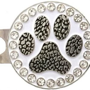 Giggle Golf Bling Paw Print Golf Ball Marker with A Standard Hat Clip