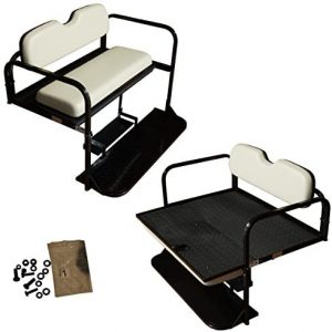 Performance Plus Carts Yamaha Drive2 Golf Cart Flip Folding Rear Back Seat Kit – Stone Grey Cushions