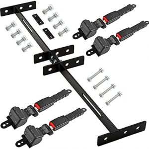 Werfeito Golf Cart Accessories, 42″ 4 PCS Universal 4 Passenger Retractable Golf Cart Seat Belts Kit Fits EZGO Yamaha Club Car TXT RXV DS Precedent and Others