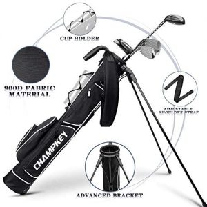 CHAMPKEY Lightweight Golf Stand Bag – Easy to Carry & Durable Pitch Golf Bag – Golf Sunday Bag Ideal for Golf Course & Travel