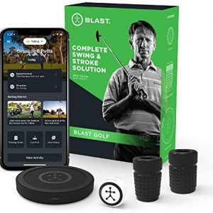 Blast Motion Golf Swing Analyzer I Captures Putting, Full Swing, with NEW Short Game and Bunker Modes I Slo-Mo Video Capture I App Enabled, iOS and Android Compatible (900-00036)