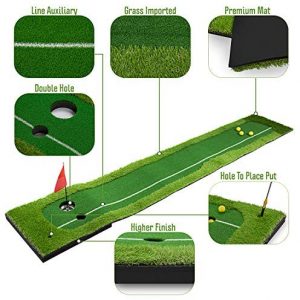 Abco Tech Golf Putting Green Mat – Portable Synthetic Turf Mat – Outdoor and Indoor – for Practicing and Training – Long Lasting Design – Includes 3 Free Golf Balls